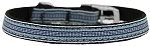 Preppy Stripes Nylon Dog Collar with classic buckles 3/8" (Color/Size: Light Blue/White Size 10)