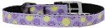 Confetti Dots Nylon Dog Collar with classic buckle 3/8" (Color/Size: Lavender Size 10)