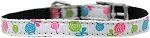 Lollipops Nylon Dog Collar with classic buckle 3/8" (Color/Size: White Size 10)