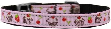 Cupcakes Nylon Dog Collar with classic buckle 3/8"