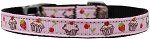 Cupcakes Nylon Dog Collar with classic buckle 3/8" (Color/Size: Light Pink Size 8)