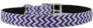 Chevrons Nylon Dog Collar with classic buckle 3/4"