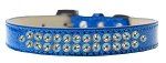 Two Row AB Crystal (Color/Size: Size 18 Blue Ice Cream Dog Collar)