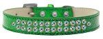 Two Row AB Crystal (Color/Size: Size 18 Emerald Green Ice Cream Dog Collar)