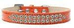 Two Row AB Crystal (Color/Size: Size 18 Orange Ice Cream Dog Collar)