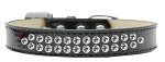 Two Row Clear Crystal (Color/Size: Size 18 Black Ice Cream Dog Collar)