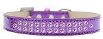 Two Row Light Pink Crystal (Color/Size: Size 18 Purple Ice Cream Dog Collar)