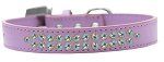 Two Row AB Crystal (Color/Size: Size 18 Lavender Dog Collar)