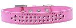 Two Row Bright Pink Crystal (Color/Size: Size 18 Bright Pink Dog Collar)