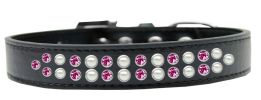 Two Row Pearl and Pink Crystal