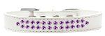 Two Row Purple Crystal (Color/Size: Size 18 White Dog Collar)