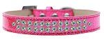 Two Row AB Crystal (Color/Size: Size 16 Pink Ice Cream Dog Collar)