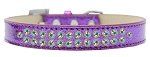 Two Row AB Crystal (Color/Size: Size 16 Purple Ice Cream Dog Collar)