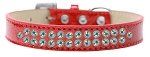 Two Row AB Crystal (Color/Size: Size 16 Red Ice Cream Dog Collar)