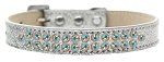 Two Row AB Crystal (Color/Size: Size 16 Silver Ice Cream Dog Collar)