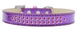 Two Row Bright Pink Crystal (Color/Size: Size 16 Purple Ice Cream Dog Collar)