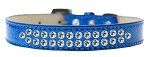 Two Row Clear Crystal (Color/Size: Size 16 Blue Ice Cream Dog Collar)