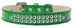 Two Row Clear Crystal (Color/Size: Size 16 Emerald Green Ice Cream Dog Collar)