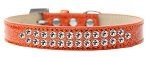 Two Row Clear Crystal (Color/Size: Size 16 Orange Ice Cream Dog Collar)