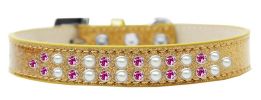 Two Row Pearl and Pink Crystal