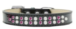 Two Row Pearl and Pink Crystal