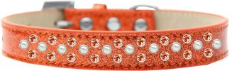 Sprinkles Ice Cream Dog Collar Pearl and Orange Crystals