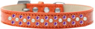 Sprinkles Ice Cream Dog Collar Pearl and Purple Crystals