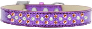 Sprinkles Ice Cream Dog Collar Pearl and Orange Crystals