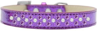 Sprinkles Ice Cream Dog Collar Pearl and Purple Crystals