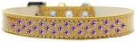 Sprinkles Ice Cream Dog Collar Purple Crystals (Color/Size: Size 14 Gold)