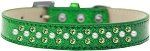 Sprinkles Ice Cream Dog Collar Pearl and Lime Green Crystals (Color/Size: Size 14 Emerald Green)
