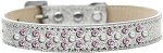 Sprinkles Ice Cream Dog Collar Pearl and Light Pink Crystals (Color/Size: Size 14 Silver)