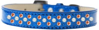 Sprinkles Ice Cream Dog Collar Pearl and Orange Crystals