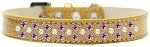 Sprinkles Ice Cream Dog Collar Pearl and Purple Crystals (Color/Size: Size 14 Gold)