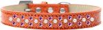 Sprinkles Ice Cream Dog Collar Pearl and Purple Crystals (Color/Size: Size 14 Orange)