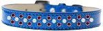 Sprinkles Ice Cream Dog Collar Pearl and Red Crystals (Color/Size: Size 14 Blue)