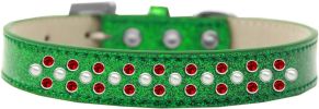 Sprinkles Ice Cream Dog Collar Pearl and Red Crystals