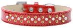 Sprinkles Ice Cream Dog Collar Pearl and Yellow Crystals (Color/Size: Size 14 Red)