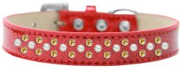 Sprinkles Ice Cream Dog Collar Pearl and Yellow Crystals