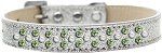 Sprinkles Ice Cream Dog Collar Pearl and Lime Green Crystals (Color/Size: Size 12 Silver)