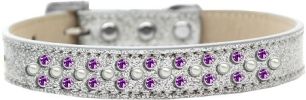 Sprinkles Ice Cream Dog Collar Pearl and Purple Crystals
