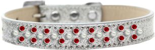 Sprinkles Ice Cream Dog Collar Pearl and Red Crystals