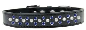 Sprinkles Dog Collar Pearl and Blue Crystals