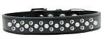 Sprinkles Dog Collar Pearl and Clear Crystals (Color/Size: Size 12 Black)