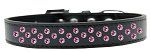 Sprinkles Dog Collar Bright Pink Crystals (Color/Size: Size 12 Black)