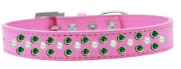 Sprinkles Dog Collar Pearl and Emerald Green Crystals