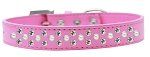Sprinkles Dog Collar Pearl and Clear Crystals (Color/Size: Size 12 Bright Pink)