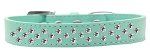 Sprinkles Dog Collar Clear Crystals (Color/Size: Size 14 Aqua)
