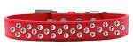 Sprinkles Dog Collar Clear Crystals (Color/Size: Size 14 Red)