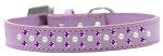 Sprinkles Dog Collar Pearl and Purple Crystals (Color/Size: Size 12 Lavender)